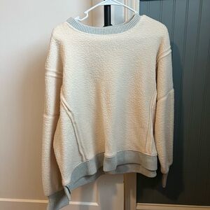 Bohme Cream and Gray Crew Neck Sweater